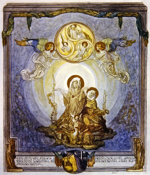 Illustrasjon fra Dantes guddommelige komedie, Paradiso, Canto XXIV, 1921 (wc på papir) av Franz von Bayros