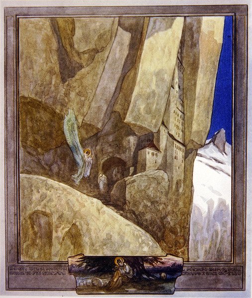 Illustrasjon fra Dantes Divine Comedy, Paradise, Canto XXI, 1921 (wc på papir) av Franz von Bayros