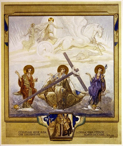 Illustrasjon fra Dantes guddommelige komedie, Skjærsilden, Canto XVI: 95, 1921 (wc på papir) av Franz von Bayros