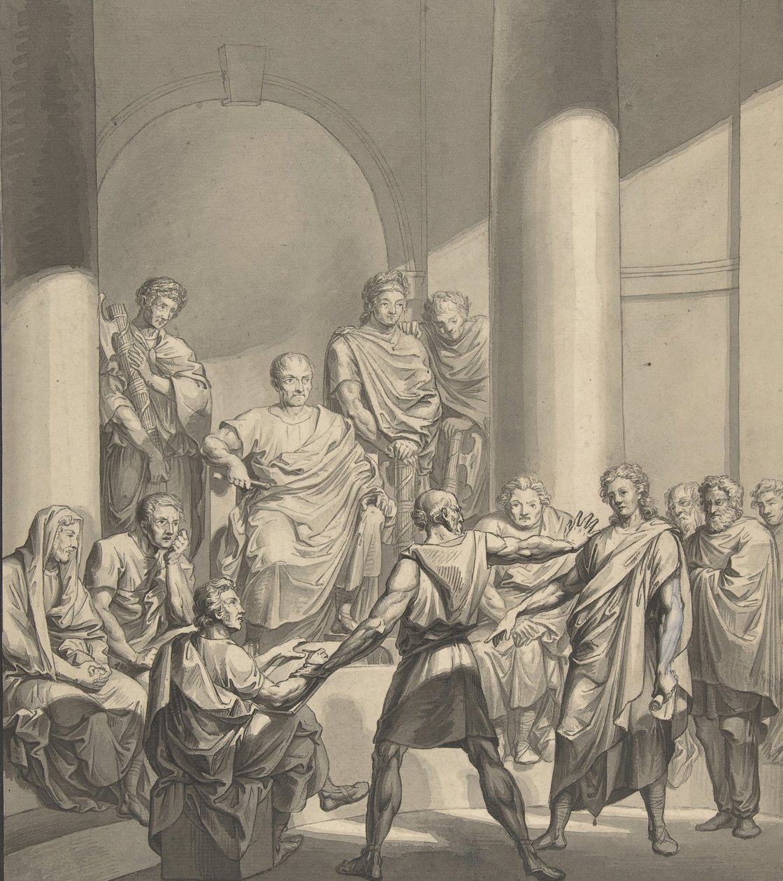 Assembly of Roman Figures, fra Regulus, et skuespill av Collin, 1800-tallet. av Franz von Hauslab