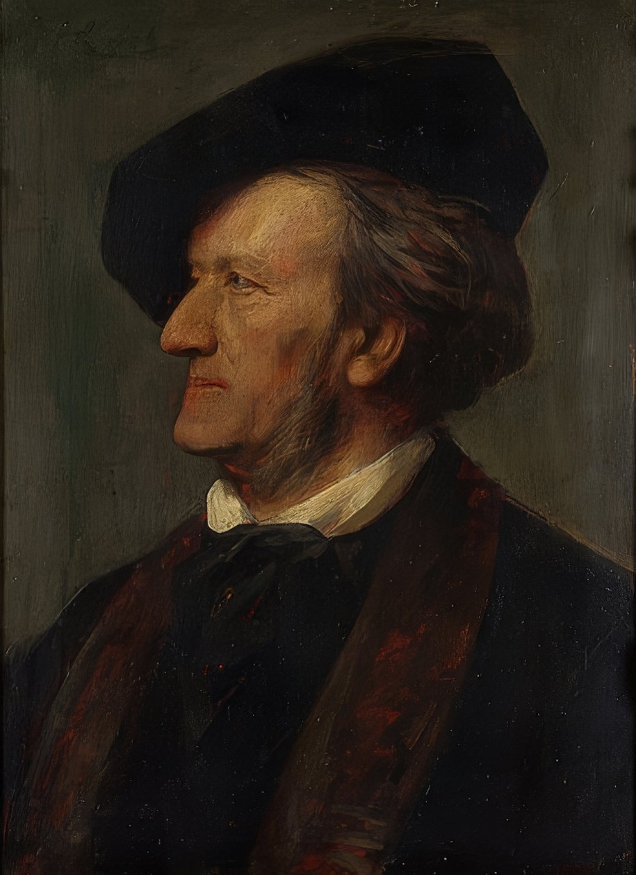 Portrett av komponisten Richard Wagner (1813-1883). 1871 av Franz von Lenbach