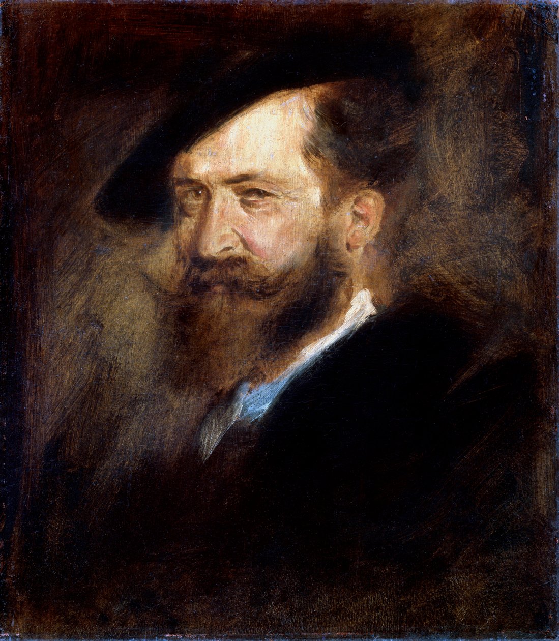 Portrett av kunstneren Wilhelm Busch, 1832-1908, 1877-1880. av Franz von Lenbach