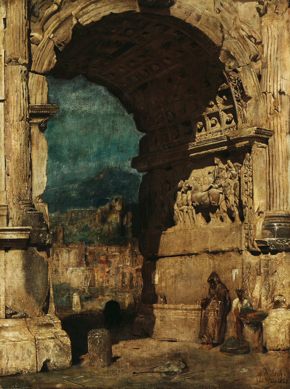 Studie til maleriet Titusbuen i Roma av Franz von Lenbach