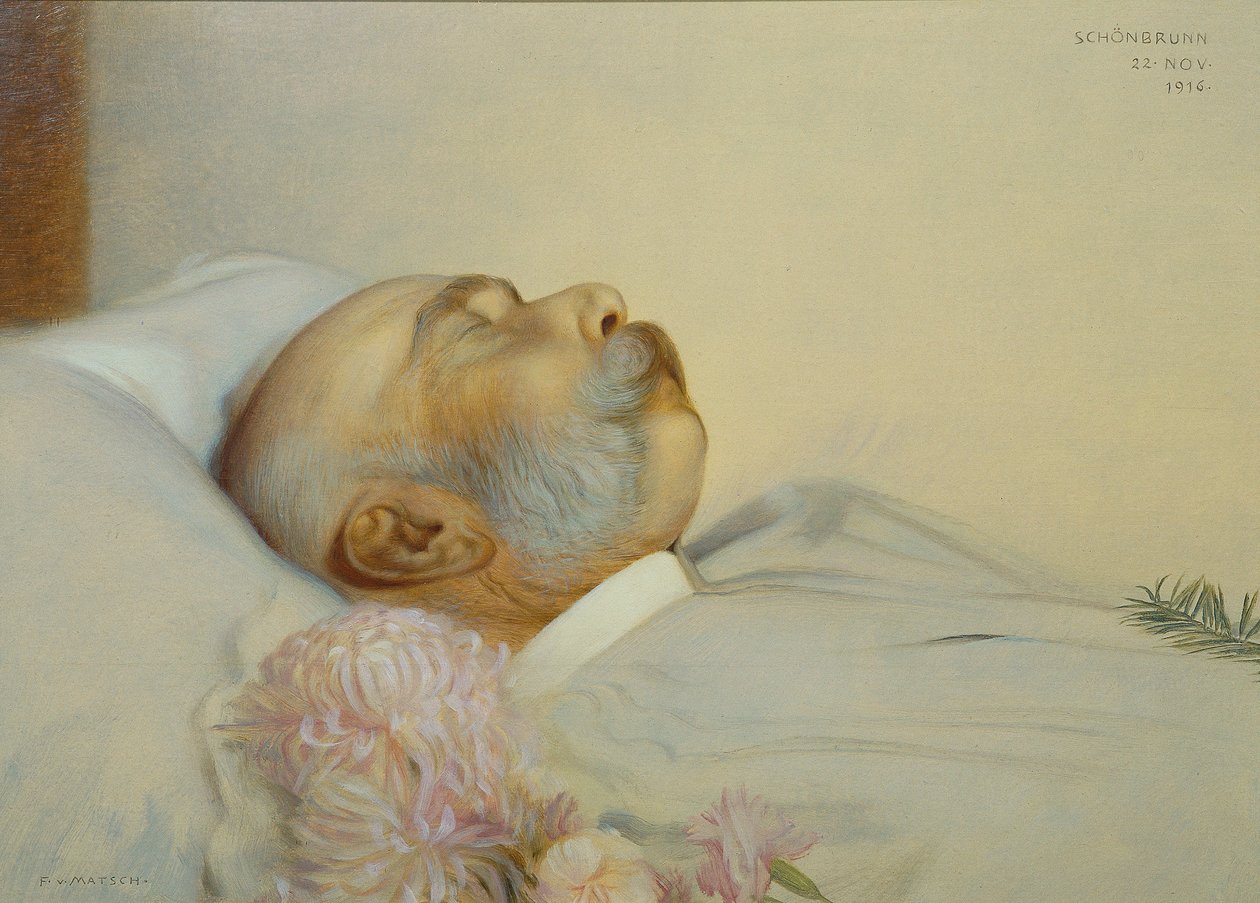 Keiser Franz Joseph I på dødsleie av Franz von Matsch