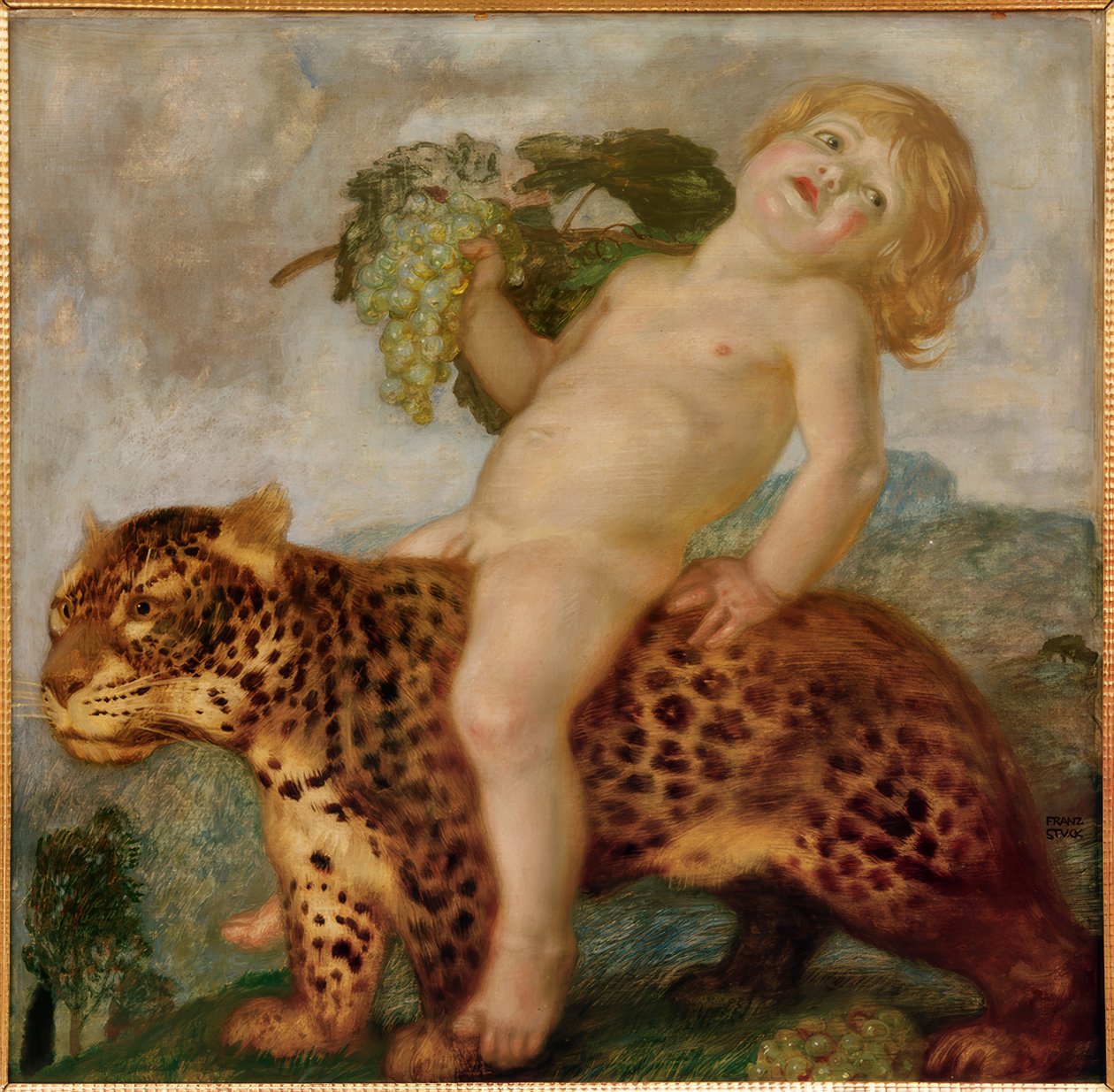 Bacchus-gutt på en panter av Franz von Stuck