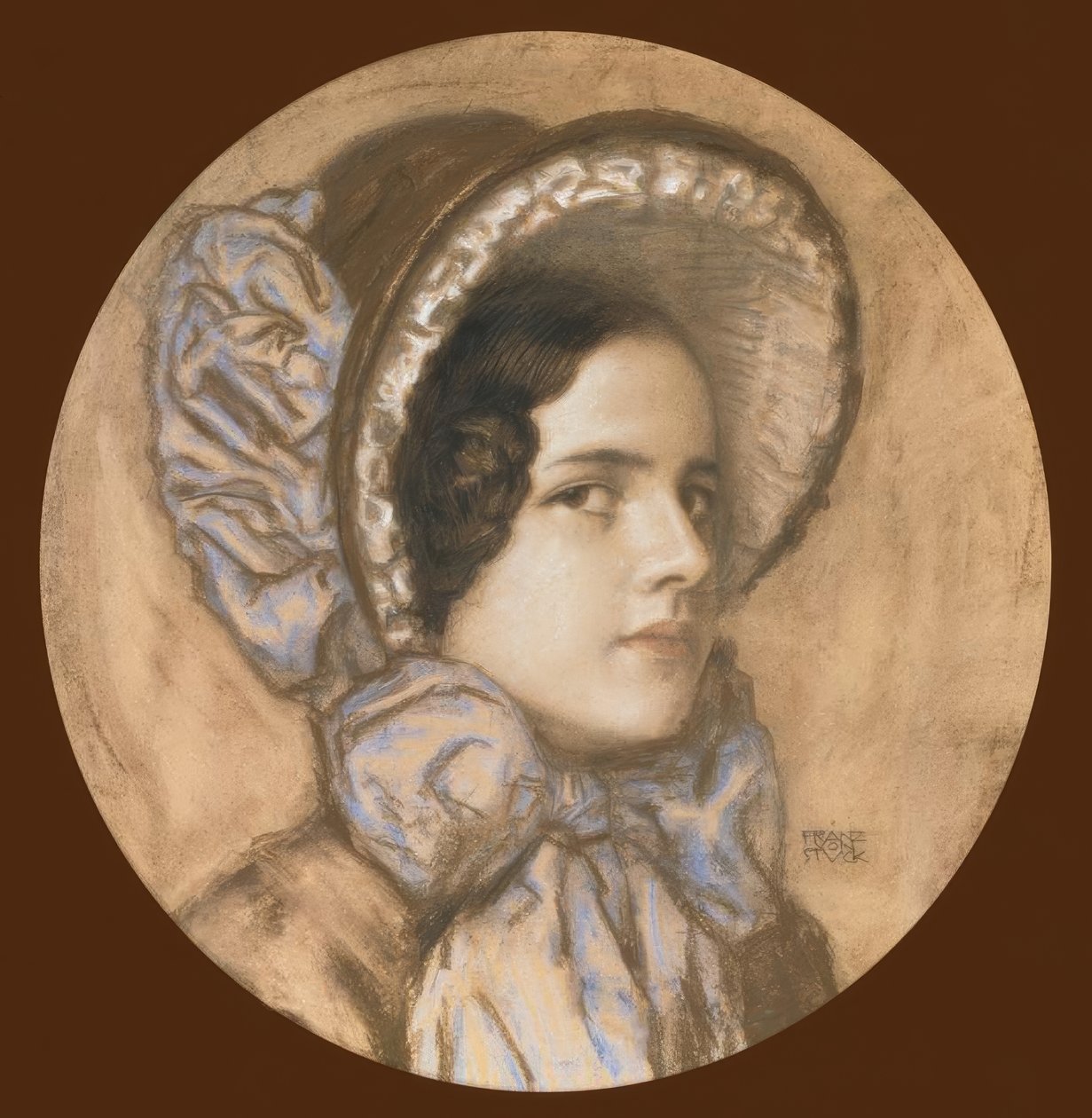 Franz v. Stucco, portrett av Maria / pastell av Franz von Stuck