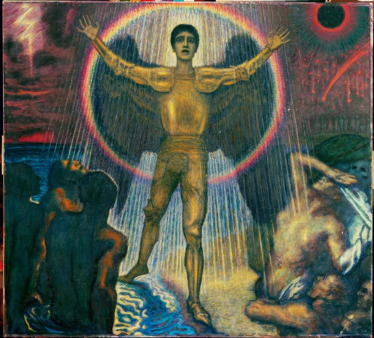 Franz von Stuck, The Angel of Judgment / maleri, rundt 1922 av Franz von Stuck