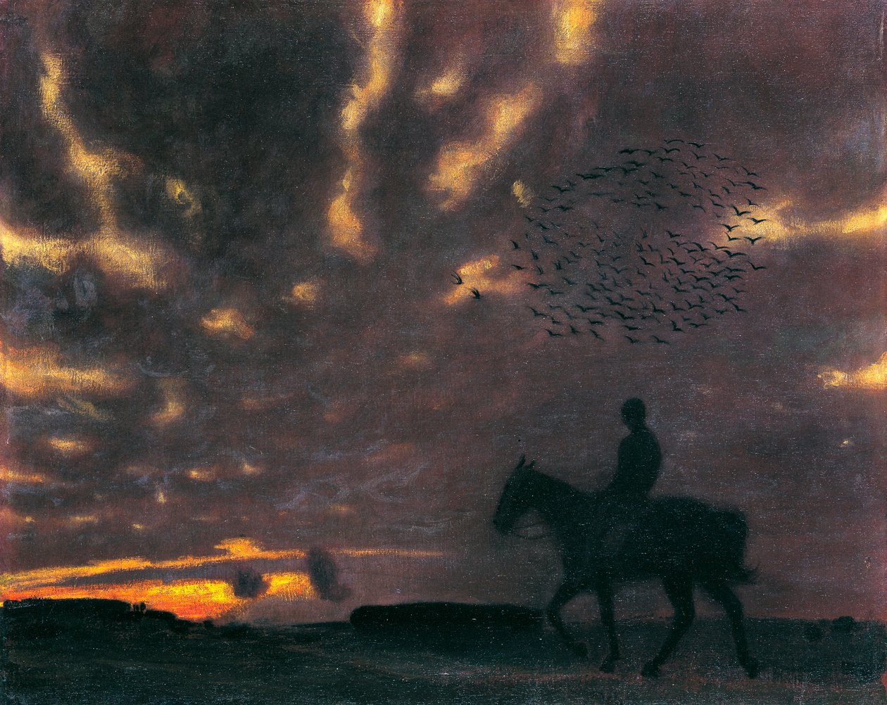 Høstkveld med rytter av Franz von Stuck