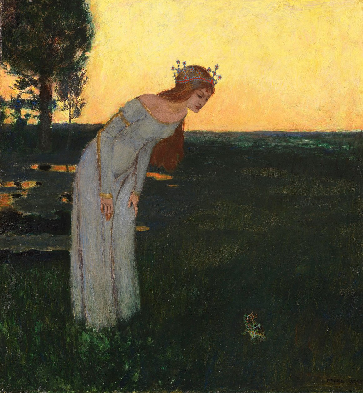 Once upon a time - Once upon a time, av Stuck, Franz, Ritter von (1863-1928). olje på tre av Franz von Stuck