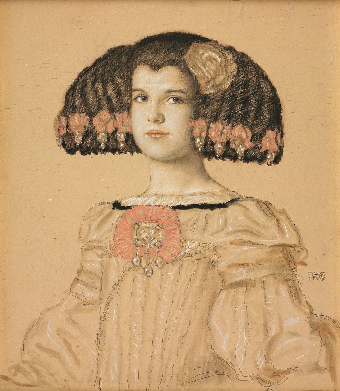 Portrett av Mary, kunstnerens datter, i spansk drakt, 1908 av Franz von Stuck
