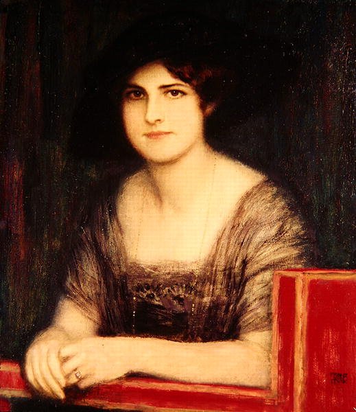 Portrett av kunstnerens datter, Mary, ca. 1916 (olje) av Franz von Stuck