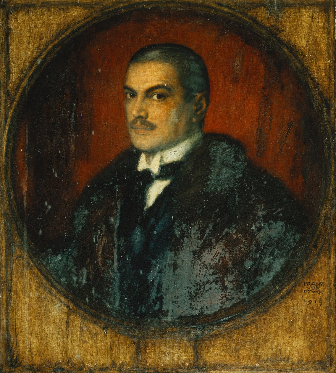 Selvportrett av kunstneren, halv lengde, 1915 av Franz von Stuck