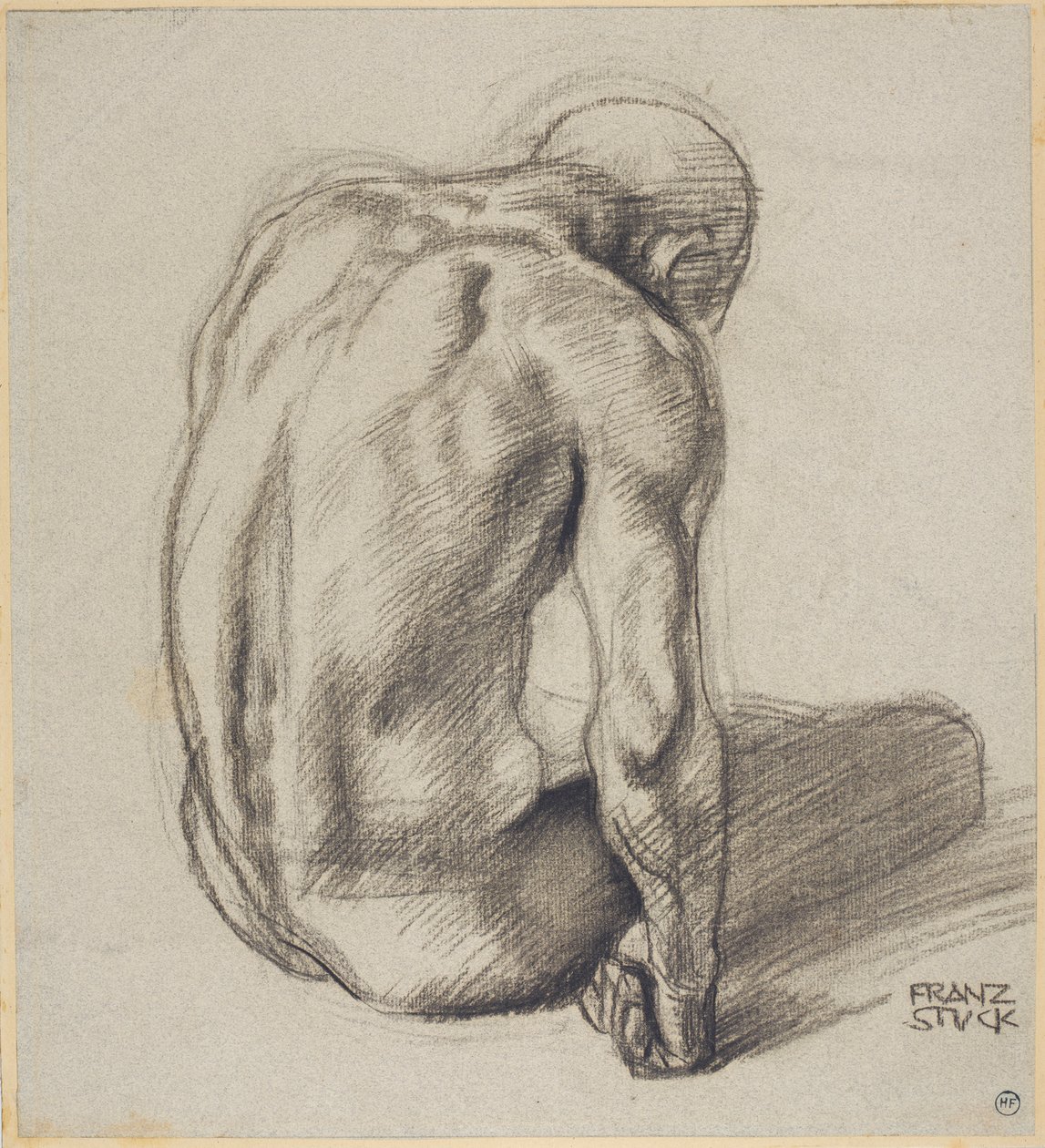 Sittende mann av Franz von Stuck