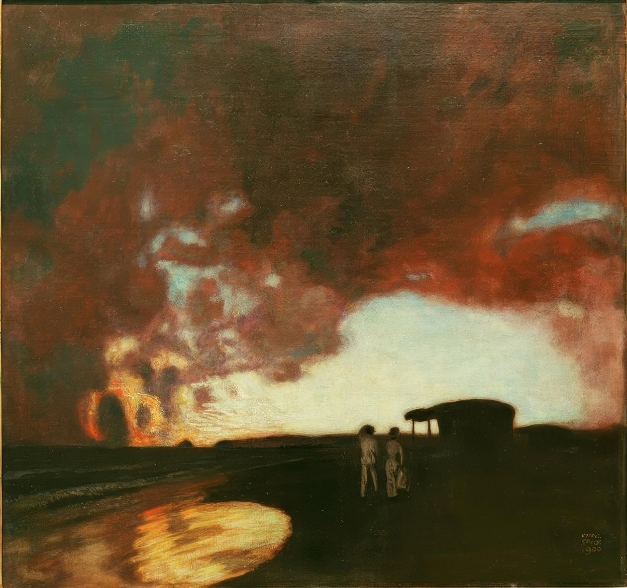 Solnedgang på havet av Franz von Stuck