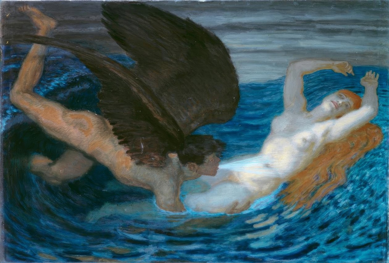 Vind og bølge av Franz von Stuck