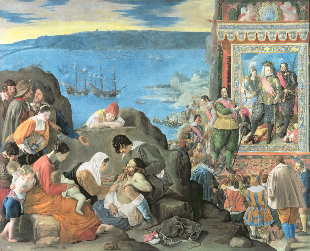 Gjenopprettingen av San Salvador-bukten, Brasil, ca. 1634-35 av Juan Bautista Maíno