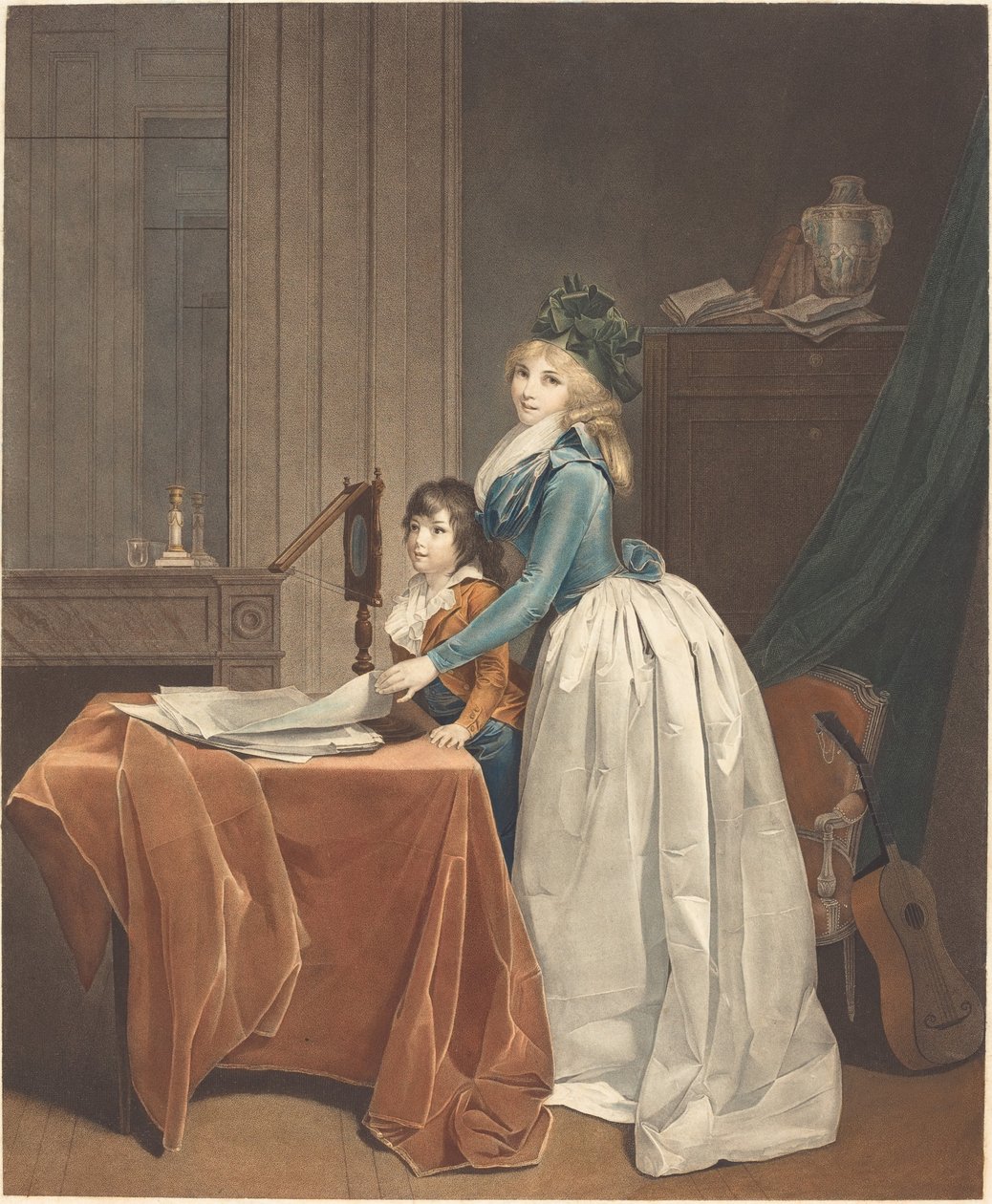 The Optical Viewer, ca. 1793 (etsing og vask) av Fréderic Cazenave