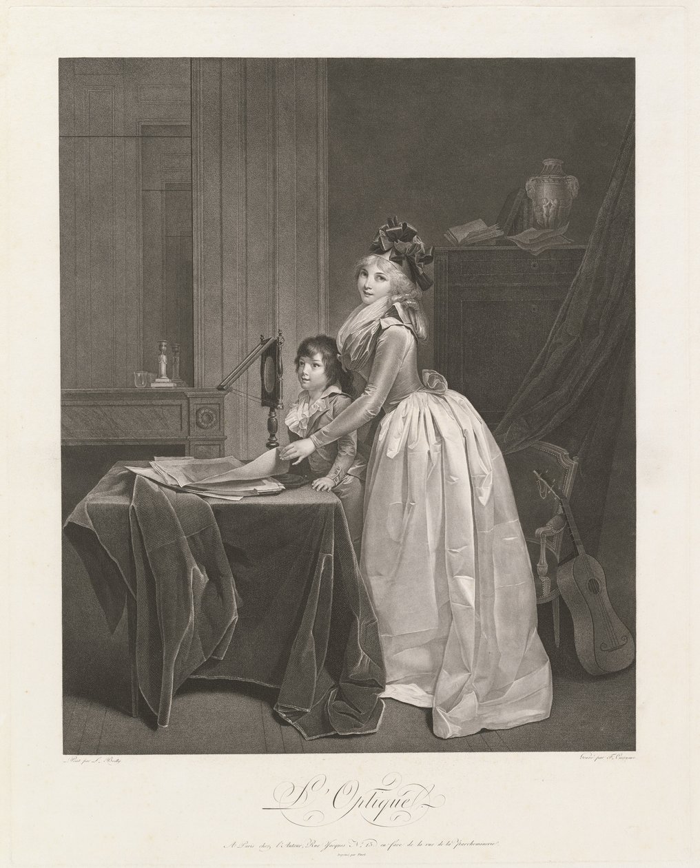 The Optics (The Optical Viewer) av Frédéric Cazenave, after Louis Léopold Boilly
