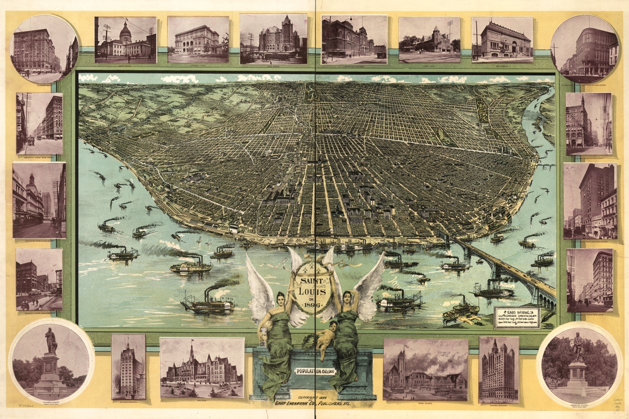 Saint Louis i 1896. av Fred; Fred Graf Engraving Co. Graf