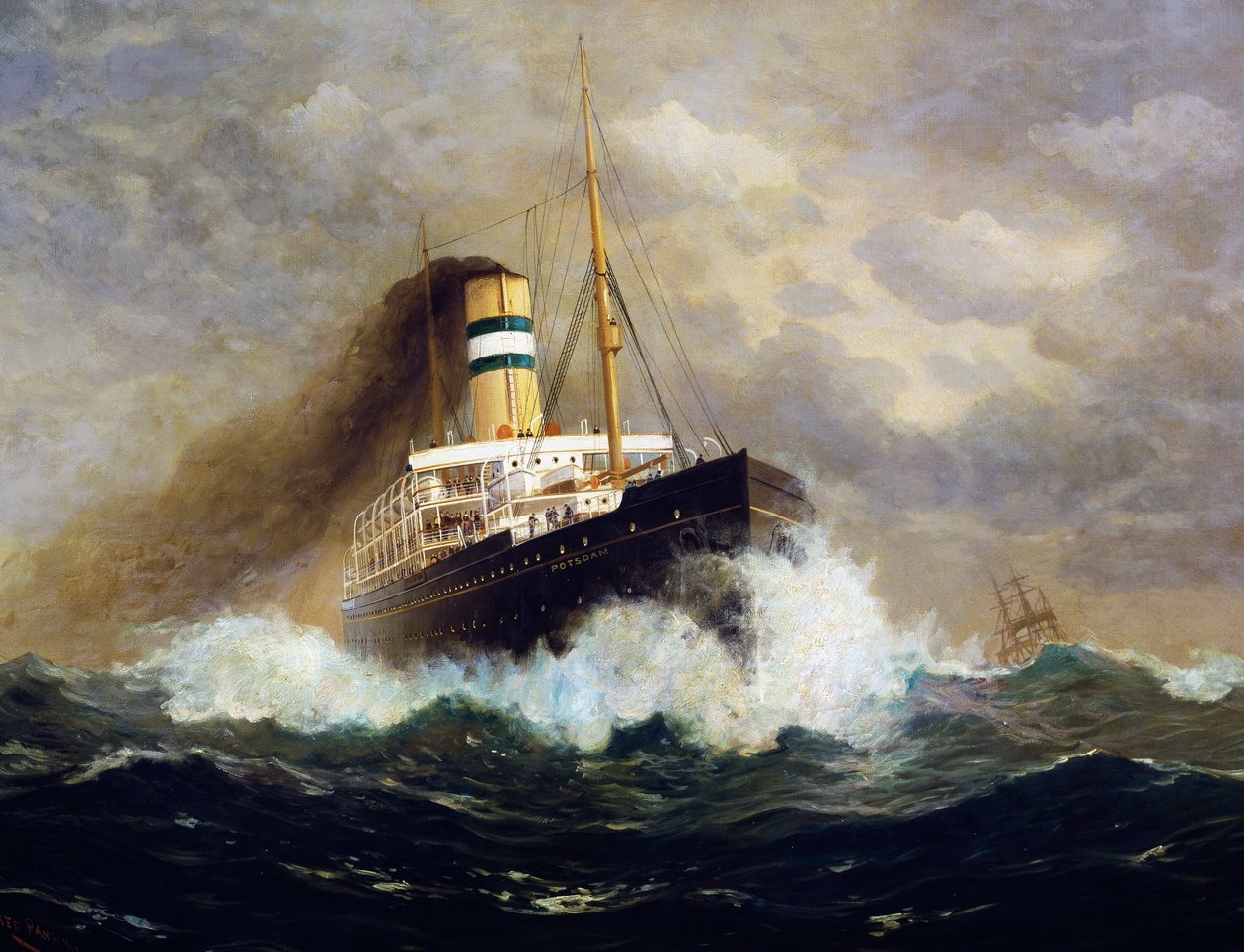 Potsdam passasjerskip av Fred Pansing (1844-1912), olje på lerret, 1900-tallet av Fred Pansing