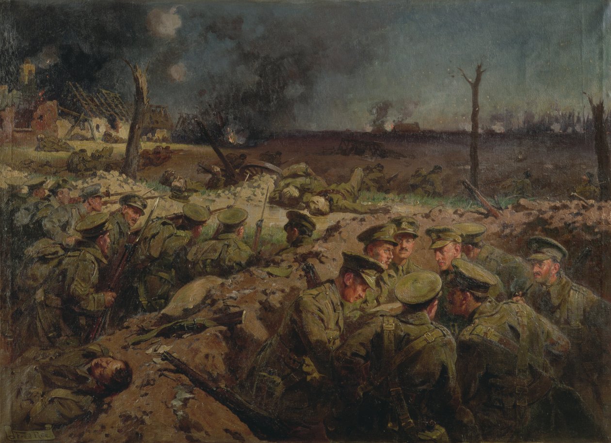 The 4th Suffolks ved Neuve Chapelle 11. mars 1915 av Fred Roe