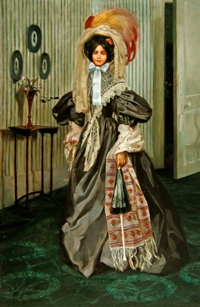 Priscilla, ca. 1899 (olje på lerret) av Freda Hansard