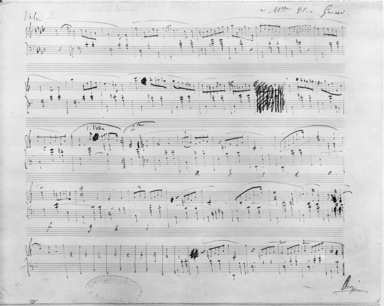 Ms.117, vals i f-moll, opus 70, nummer 2, dedikert til Elise Gavard av Frederic Chopin