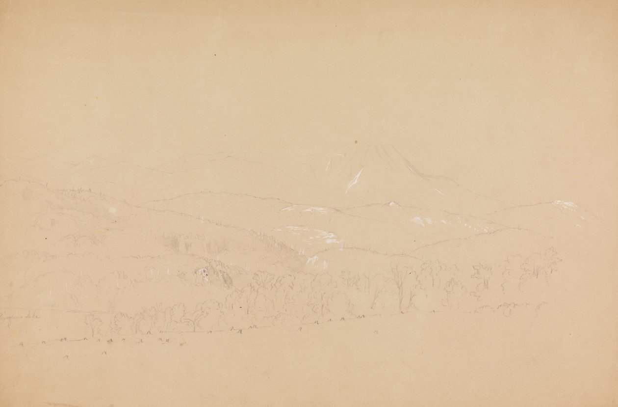 Fjernvisning av Katahdin vist fra vest av Frederic Edwin Church
