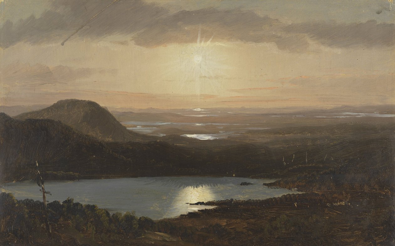 Eagle Lake Sett fra Cadillac Mountain, Mount Desert Island, Maine av Frederic Edwin Church