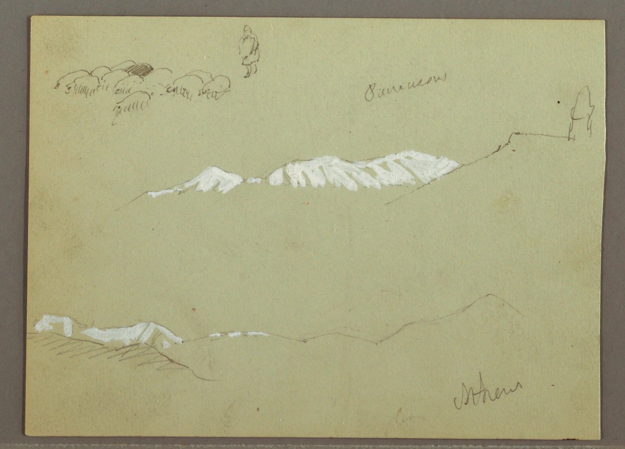 Sauer og gjeter, snødekte fjellkjeder av Frederic Edwin Church