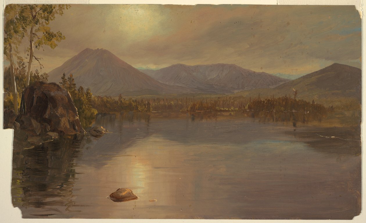 Mount Katahdin og Turner fra Katahdin -sjøen av Frederic Edwin Church