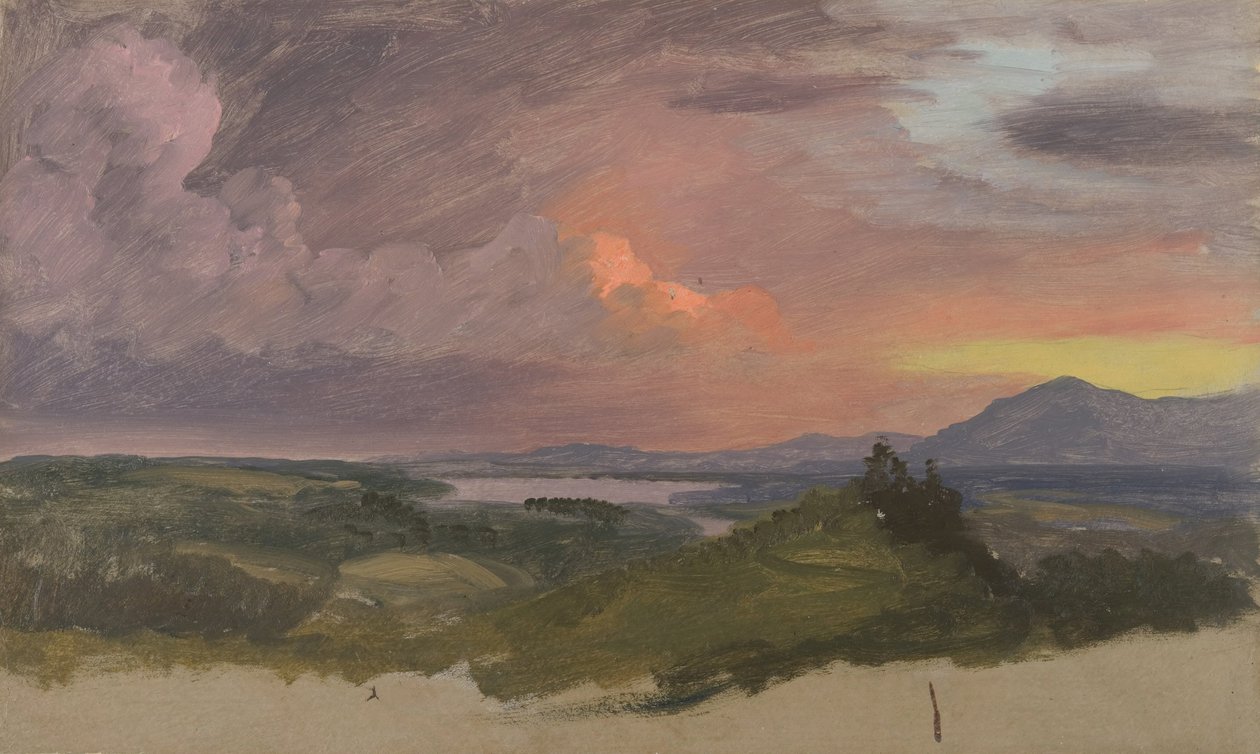 Solnedgang i Hudson Valley av Frederic Edwin Church