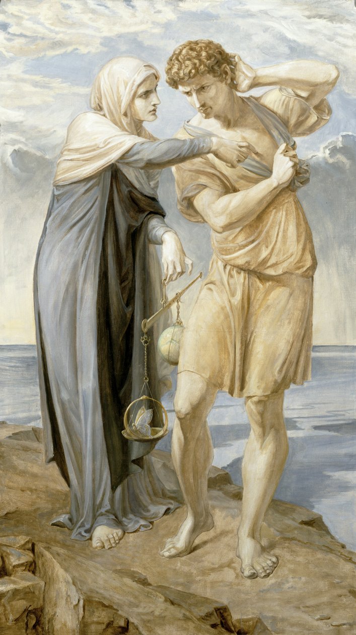 Mennesket lytter til Samvittighetsappell, 1910 av Frederic James Shields