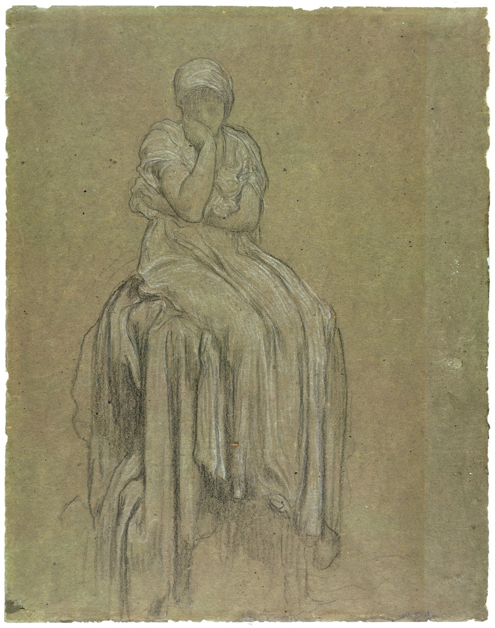 Study for Solitude, ca. 1890 (kritt på papir) av Frederic Leighton
