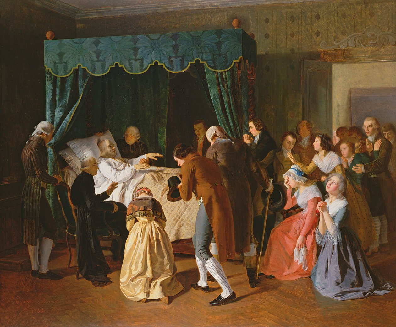 De siste øyeblikkene til Abbe Charles Michel de lEpee (1712-89) 1838 av Frederic Peyson