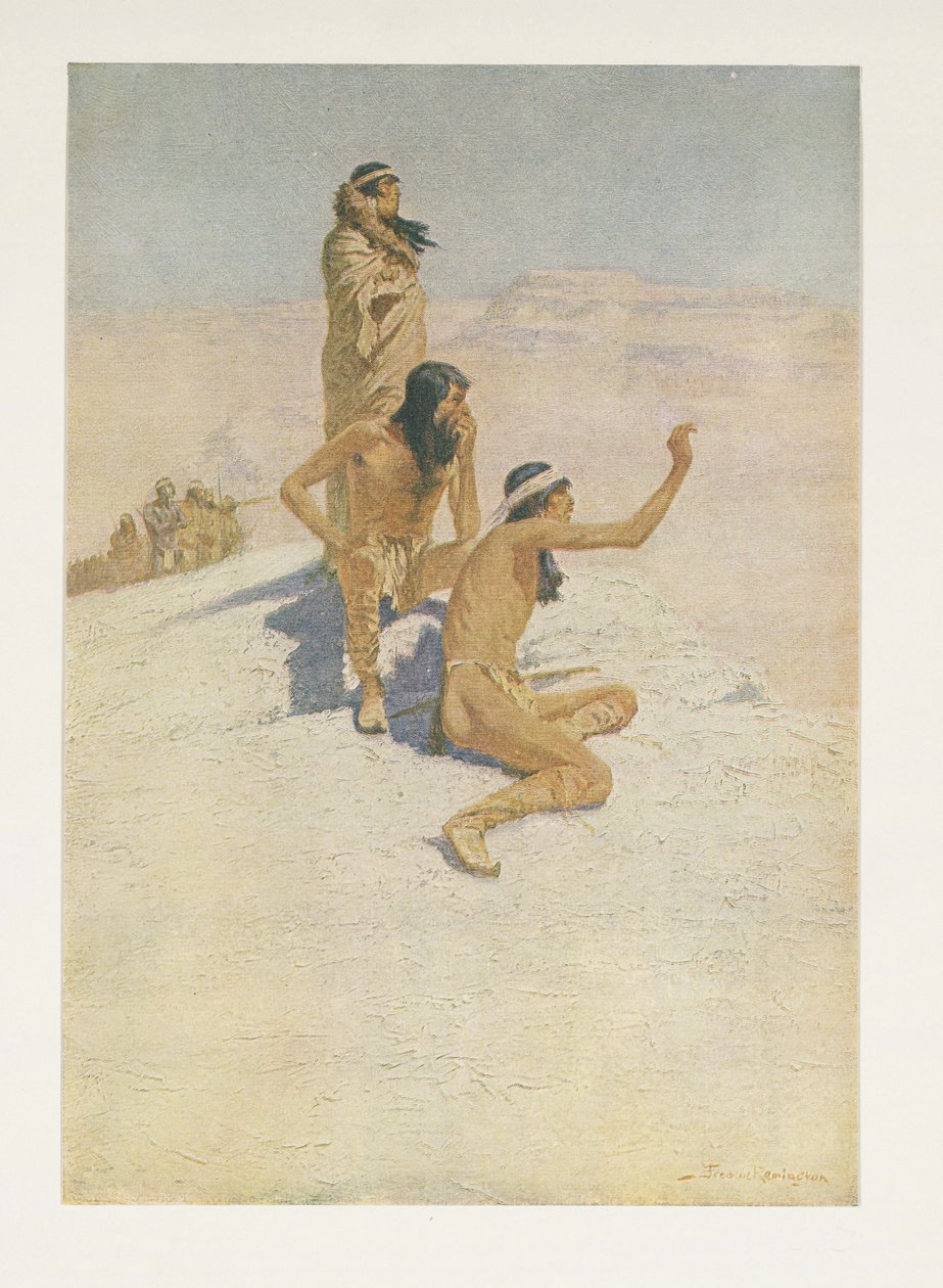 Cabeza de Vaca in the Desert fra Colliers Weekly, pub.1906 av Frederic Remington