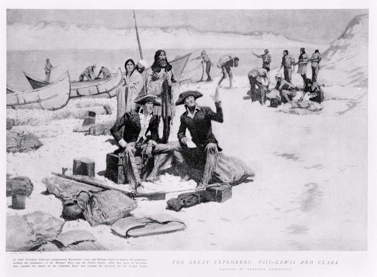 Lewis og Clark ved munningen av Columbia River, 1805, fra 