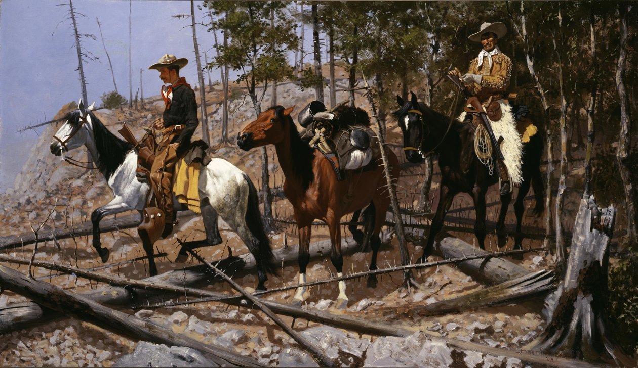 Prospektering for storfeområde av Frederic Remington