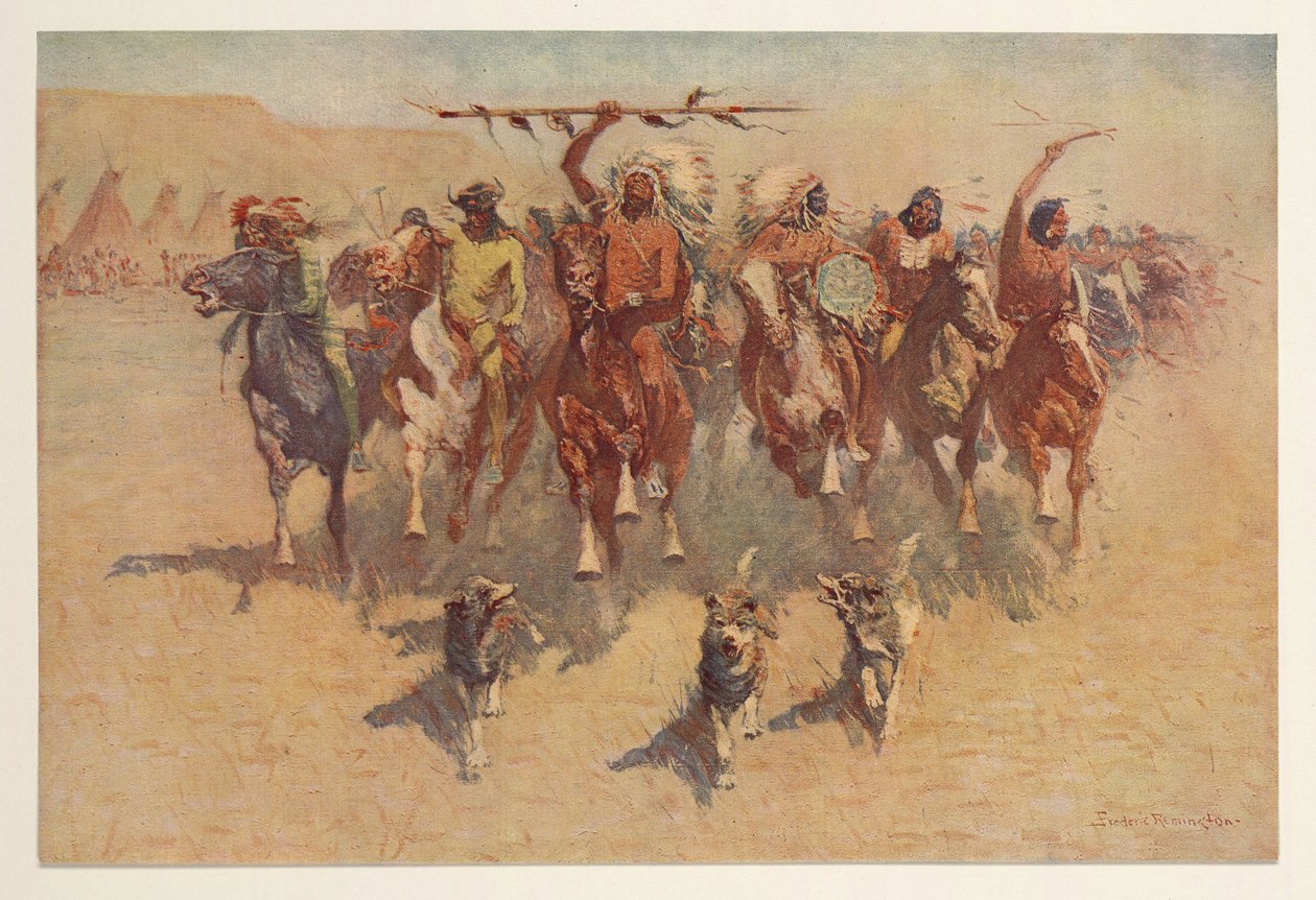 The Ceremony of the Scalps, fra Colliers Weekly, pub.1906 av Frederic Remington