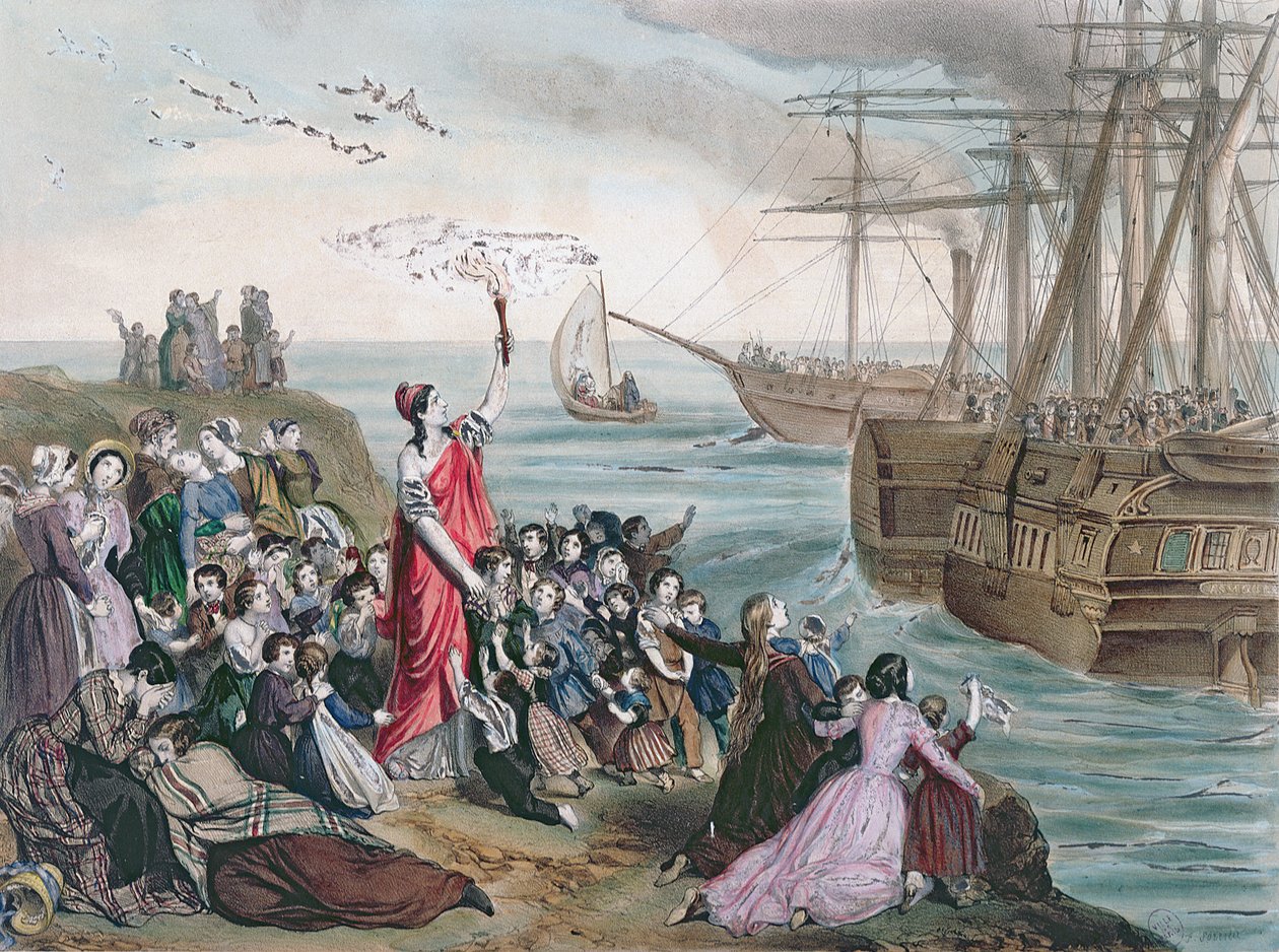Tar farvel med menn sendt i eksil, 1850 av Frederic Sorrieu