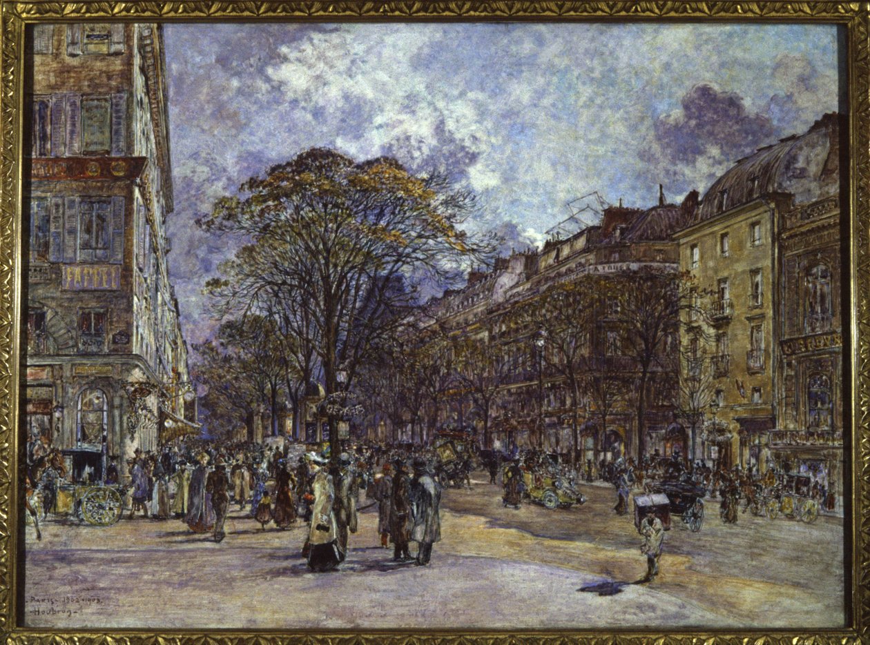 Boulevard of the Italians, Paris av Frederic Anatole Houbron
