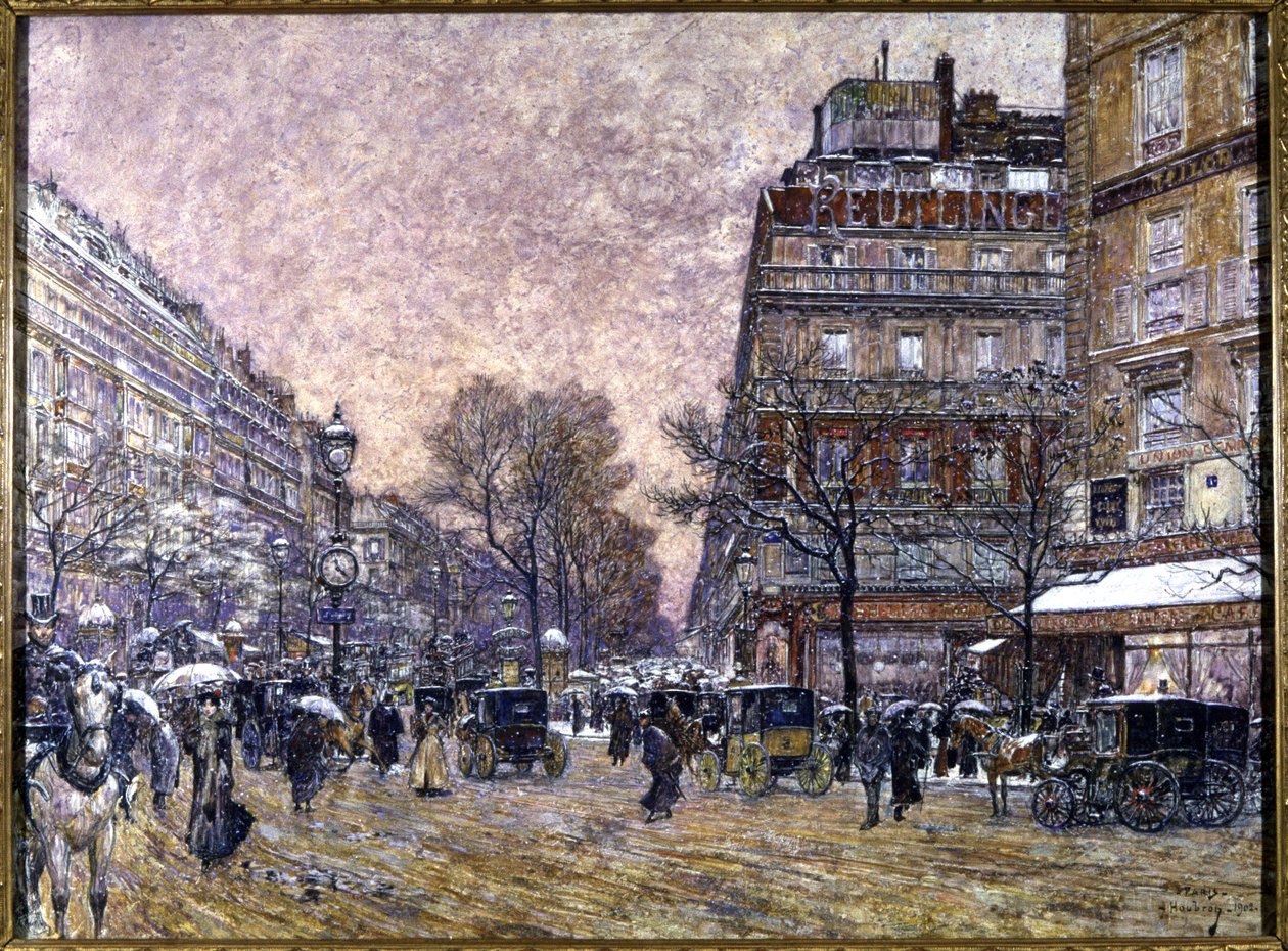 Kardinal Lemoine veikryss med snø, Paris av Frederic Anatole Houbron