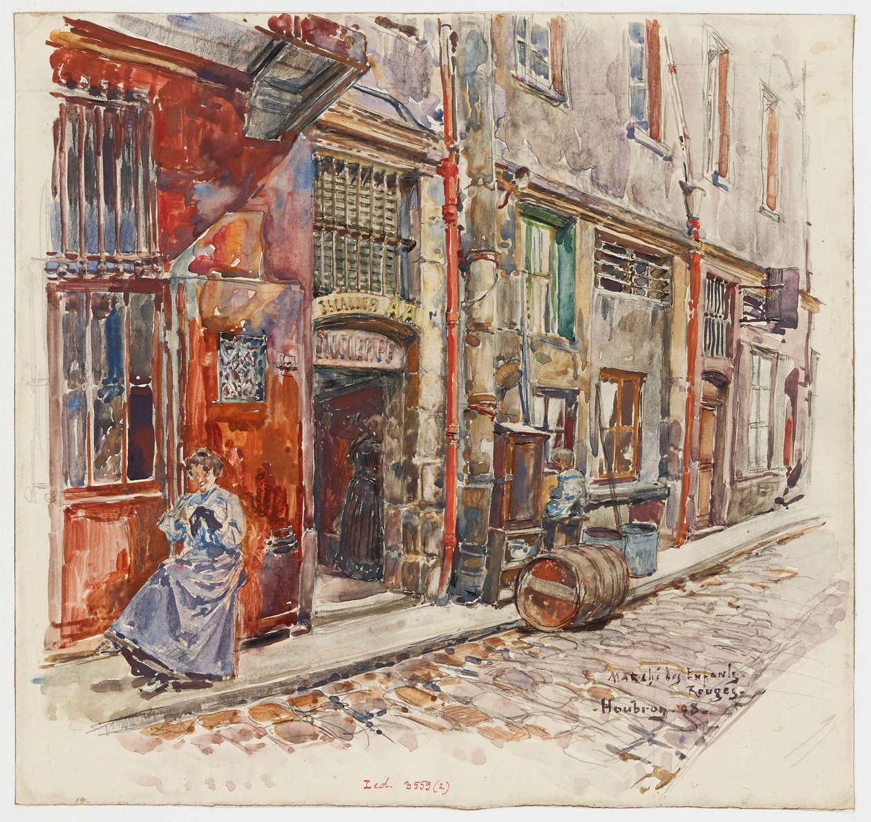 Inngang til trapp A i Marché des Enfants-Rouges av Frederic Anatole Houbron