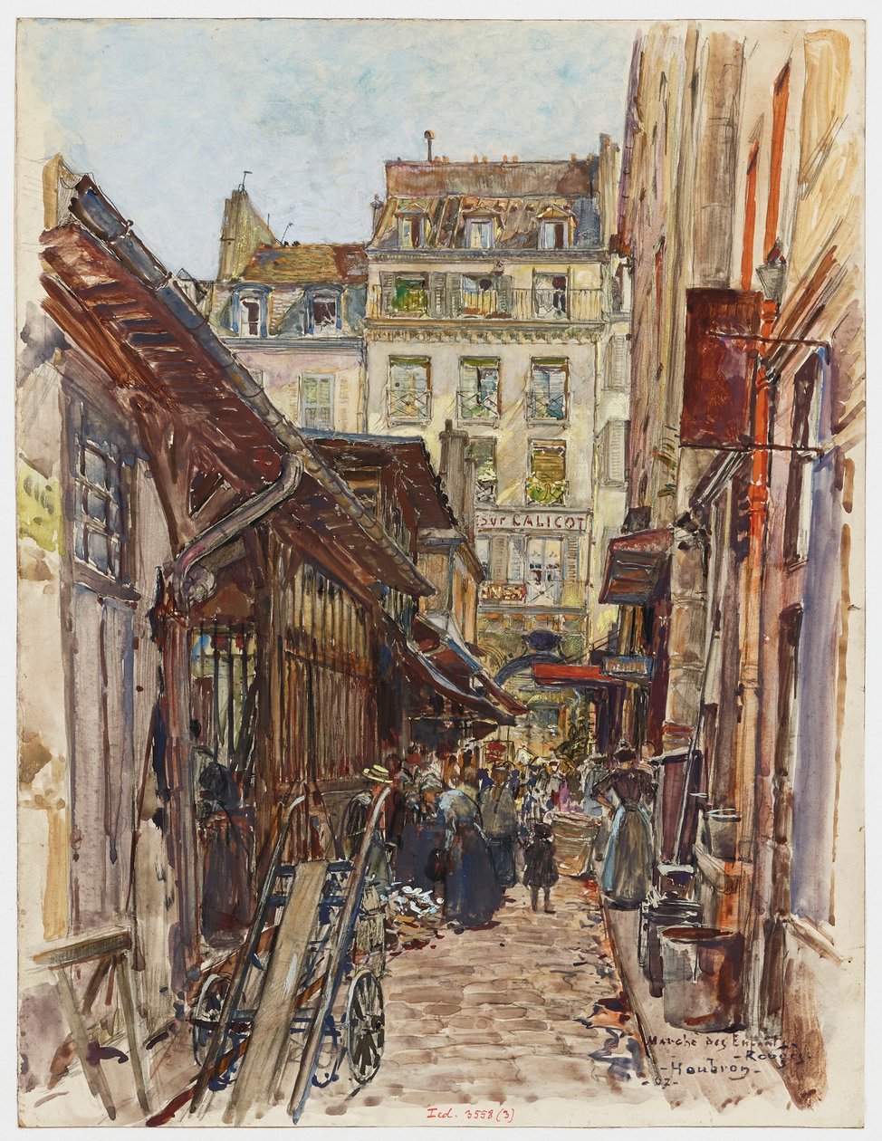 Inne i Marché des Enfants-Rouges av Frederic Anatole Houbron
