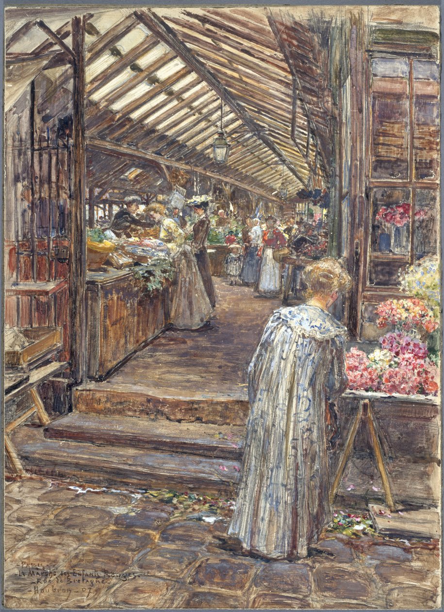 Marché des Enfants-Rouges, rue de Bretagne av Frederic Anatole Houbron