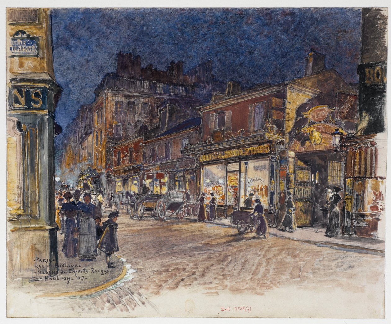 Marché des Enfants Rouges, rue de Bretagne av Frederic Anatole Houbron