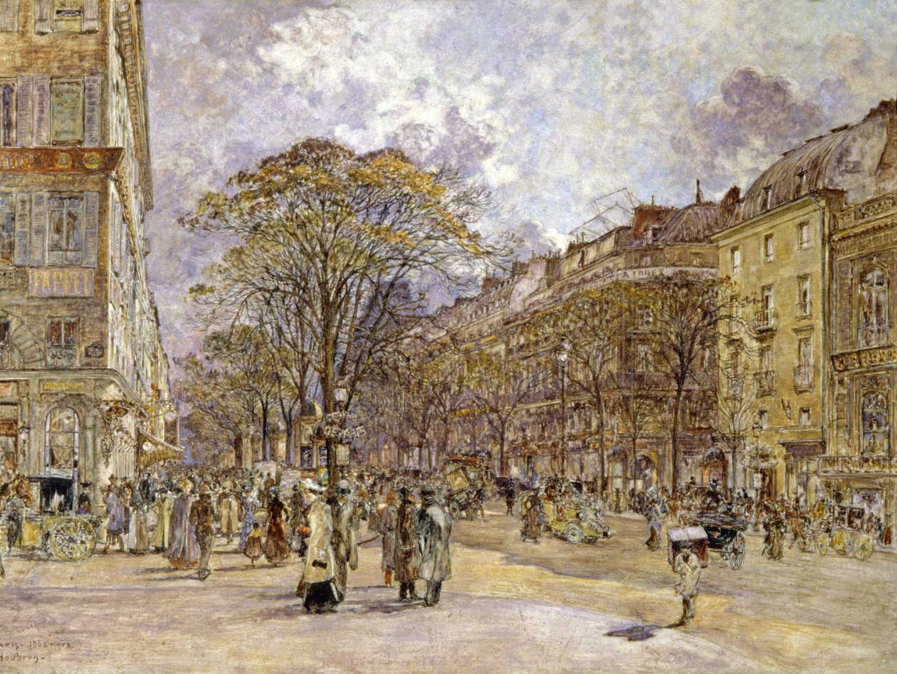 Italienernes boulevard, Paris av Frederic Anatole Houbron