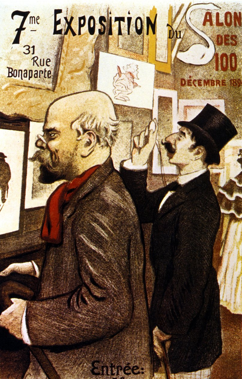 Plakat av den 7. utstillingen av Salon des 100. Desember 1894. Paul Verlaine. av Frederic Auguste Cazals