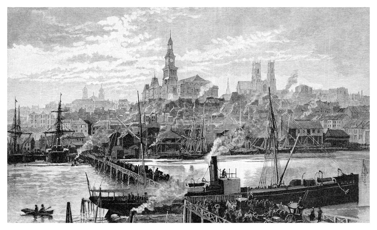 Darling havn, fra Pyrmont, Sydney, New South Wales, Australia, 1886. av Frederic B. Schell