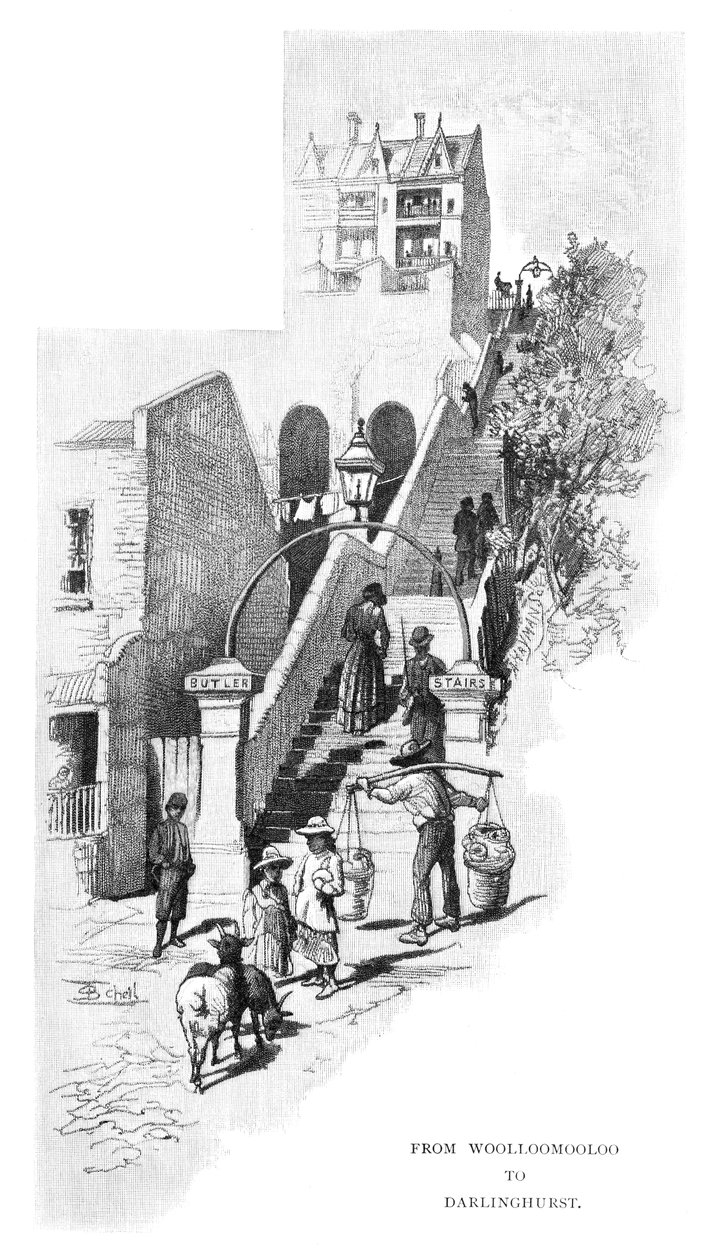 Fra Woolloomooloo til Darlinghurst, Sydney, New South Wales, Australia, 1886. av Frederic B. Schell